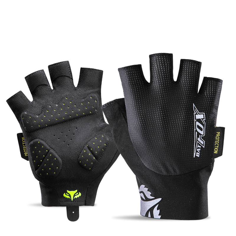 Mountain Biking Gloves Mens - Rękawiczki rowerowe BATFOX czarne, bez palców,