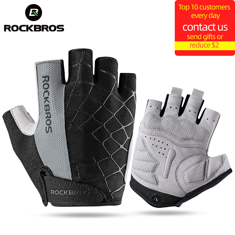 Mountain Biking Gloves Mens - ROCKBROS Rękawiczki rowerowe Half Finger Odporne