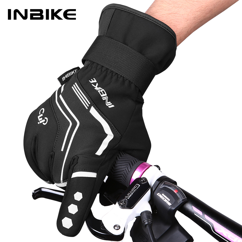 Mountain Biking Gloves Mens - INBIKE zimowe rękawiczki rowerowe podkładka żelowa